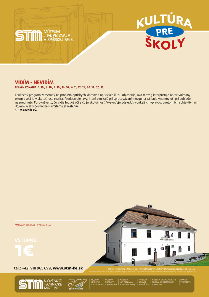 programy kultura pre skoly v muzeu petzvala v spisskej belej